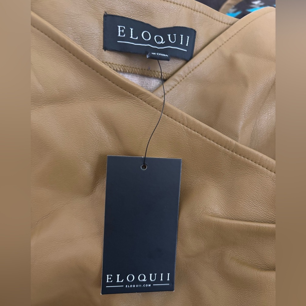 Eloquii Faux Leather Bodycon Midi Dress Size 14 NWT